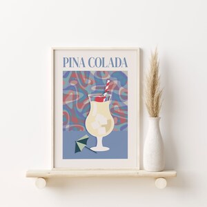 Cocktail Print, MidCentury Modern Cocktail Wall Art Print, Digital Download, Printable Alcohol Print, Retro Home Decor, Bar Cart Print