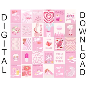 Trendy Gallery Wall Prints, Retro Art Print Bundle Set of 30, Eclectic Gallery Wall Set, Boho Aesthetic Prints Dorm Poster Pintables