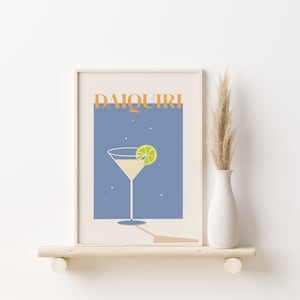 Cocktail Druck, moderne Wand Kunst Küchendekor, Alkohol Wandkunst, Bart Cart Accessoire, digitaler Download, MidCentury Modern Wohnkultur,