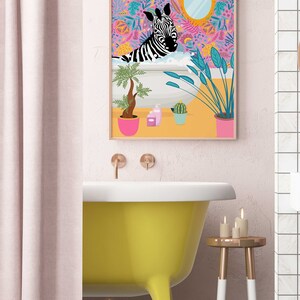 Colorful Trendy Wall Art, Funny Bathroom Decor, Printable Wall Art ...