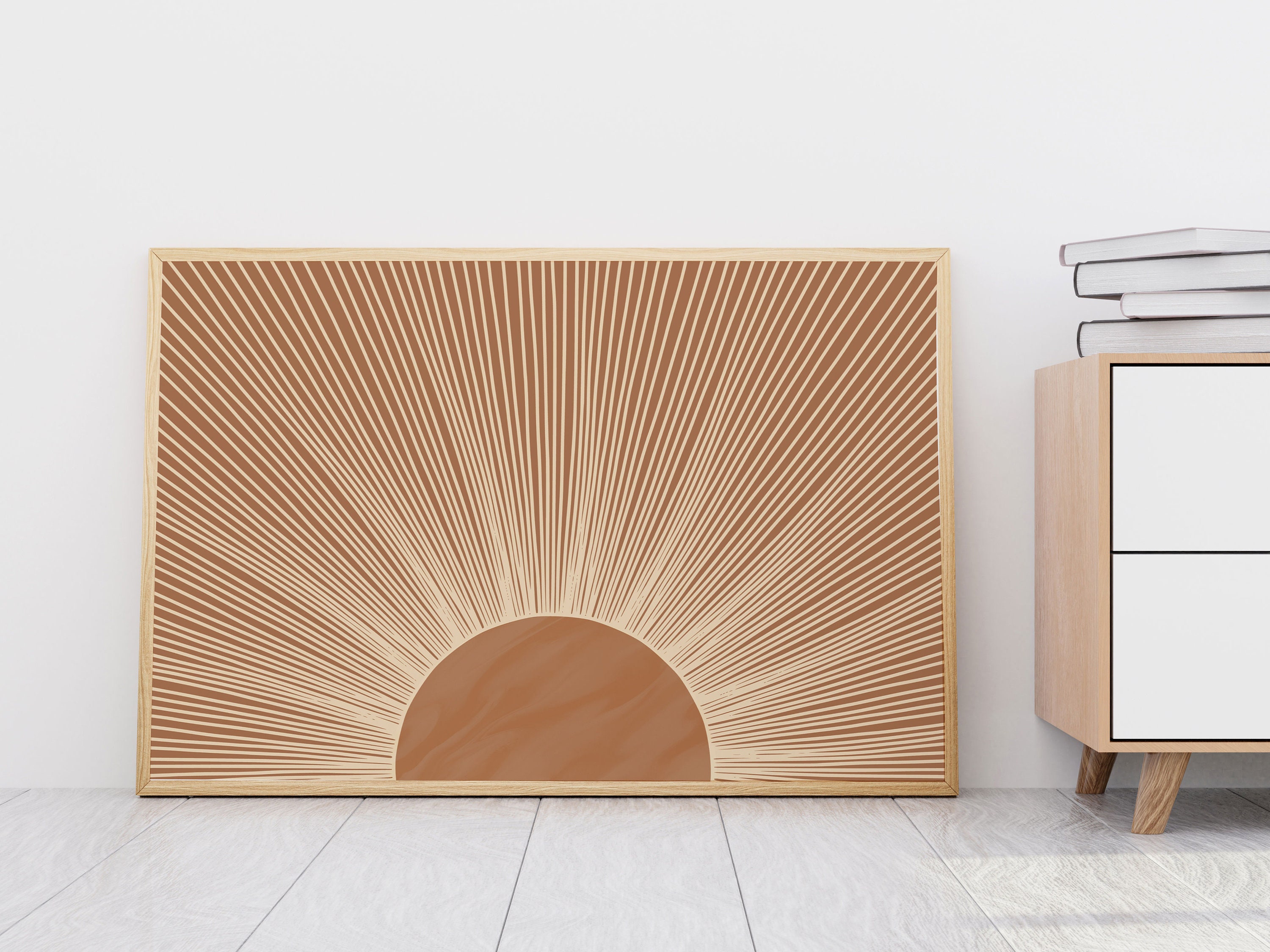 Rising Sun Wall Art Boho Chic Wall Art Terracotta Sun Art Sun Etsy