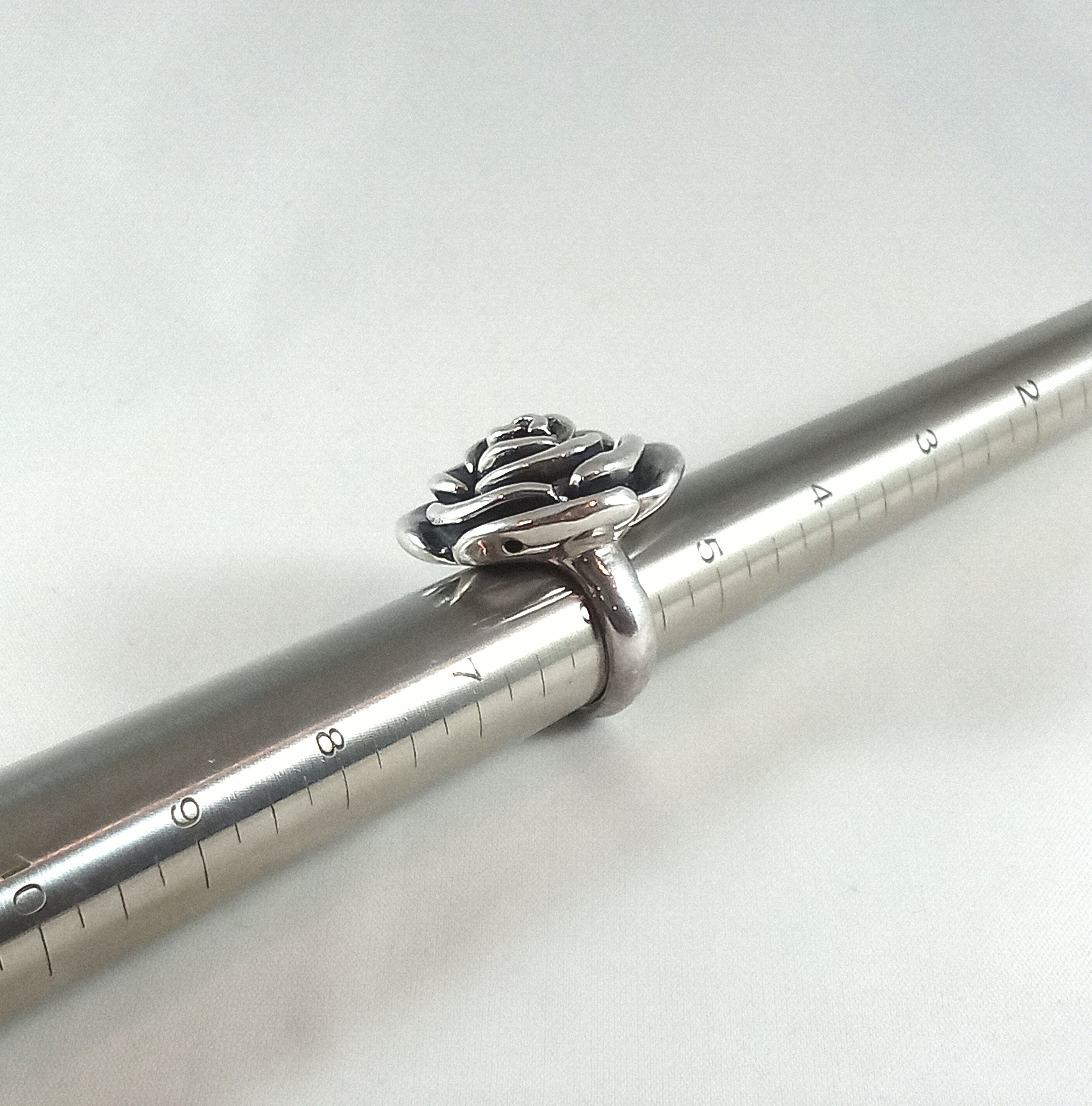 thumbnail image 2 of Sterling Silver Electroform Puffy Flower Rose Ring – Size 6 – 925 Pure Silver – No Stone 2 of 5
