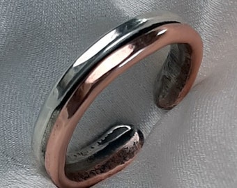 Silber + Copper  ring -  Lydia -
