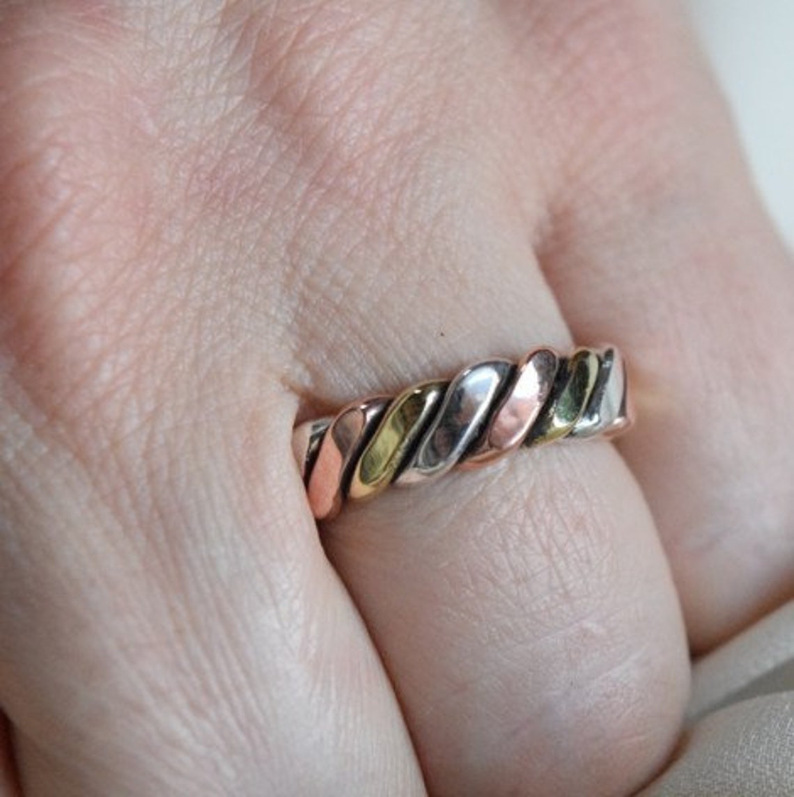 Three Metal Ringe 3 Metal Ring: Copper + Silver + Brass - Etsy