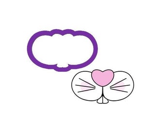 Bunny Nose Cookie Cutter - Easter Cookie Cutters - Spring Cookie Cutters - Animal Cookie Cutters - Rabbit Nose Cookie Cutter - Cookie Cutter