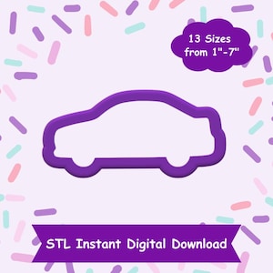 Car Cookie Cutter STL Digital Download - STL Instant Digital Download for 3D Printing - Vehicle Cookie Cutter STL
