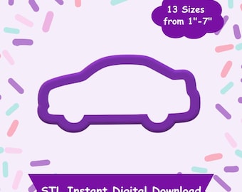 Car Cookie Cutter STL Digital Download - STL Instant Digital Download for 3D Printing - Vehicle Cookie Cutter STL