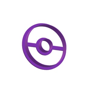 K&ouml;nnte beinhalten: Lilafarbener Pl&auml;tzchenausstecher in Form des Pokemon-Logos.