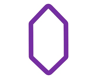 Elongated Hexagon Cookie Cutter - Gem Cookie Cutter - Shapes Cookie Cutters - Polymer Clay Cutters - Long Hexagon Cookie Cutter - Cutters