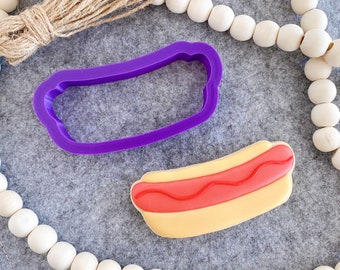 Hotdog Cookie Cutter - Hot Dog Cookie Cutter - Fast Food Cookie Cutters - Food Cookie Cutters - Fondant Cutters - Polymer Clay Cutters