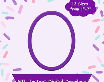 Oval Cookie Cutter STL Digital Download - STL Instant Digital Download for 3D Printing - Shape Cookie Cutter STL