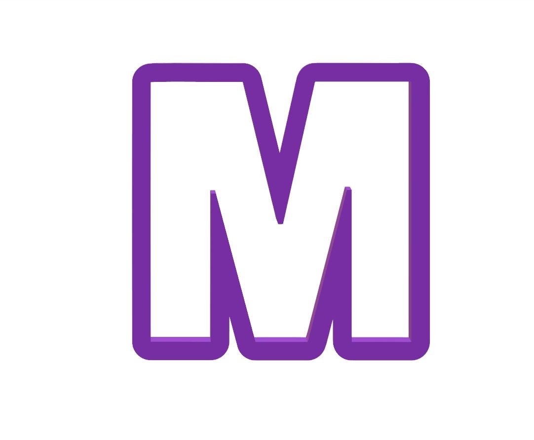 Letter M Cookie Cutter - Alphabet Cookie Cutters - Letter Cookie Cutters - Word Cookie Cutters - Polymer Clay Cutters - Fondant Cutters