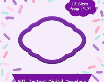 Oval Plaque #5 Cookie Cutter STL Digital Download - STL Instant Digital Download for 3D Printing - Plaque Cookie Cutter STL