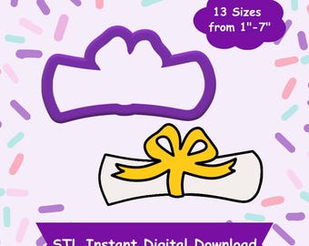 Digital nedladdning av kakform för diplom i STL - direkt digital nedladdning i STL för 3D-utskrift - Kakform för examen i STL