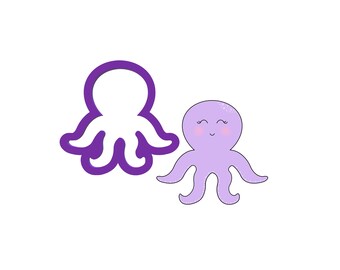 Octopus Cookie Cutter - Animal Cookie Cutter - Polymer Clay Cutters - Fondant Cutter