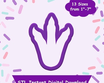 Dinosaurier Fuß Cookie Cutter STL digitaler Download - STL Sofortiger digitaler Download für 3D Druck - Dinosaurier Cookie Cutter STL
