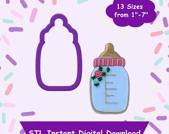 Baby Bottle Cookie Cutter STL Digital Download - STL Instant Digital Download for 3D Printing - Bottle Cookie Cutter STL