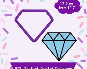 Diamantkoekjesuitsteker STL digitale download - STL directe digitale download voor 3D-printen