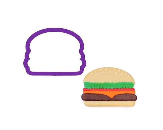 Hamburger Cookie Cutter - Fast Food Cookie Cutters - Food Cookie Cutters - Fondant Cutters - Polymer Clay Cutters - Cookie Cutters - Cutters