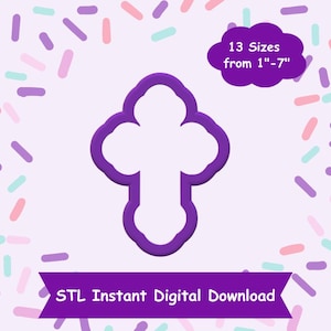 Cross Cookie Cutter STL Digital Download - STL Instant Digital Download for 3D Printing - Religious Cookie Cutter STL