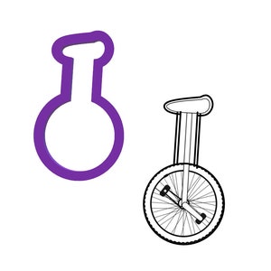 Unicycle Cookie Cutter - Birthday Cookie Cutters - Bike Cookie Cutter - Unique Cookie Cutters - Clown Cookie Cutters - Fondant Cutters