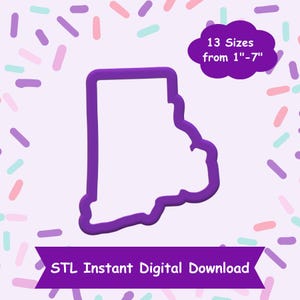 Rhode Island Cookie Cutter STL Digital Download - STL Instant Digital Download for 3D Printing - State Cookie Cutter STL