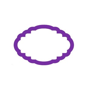 Oval Plaque #8 Cookie Cutter - Shapes Cookie Cutters - Polymer Clay Cutters - Craft Clay Cutters - Plaque Cookie Cutters - Fondant Cutters