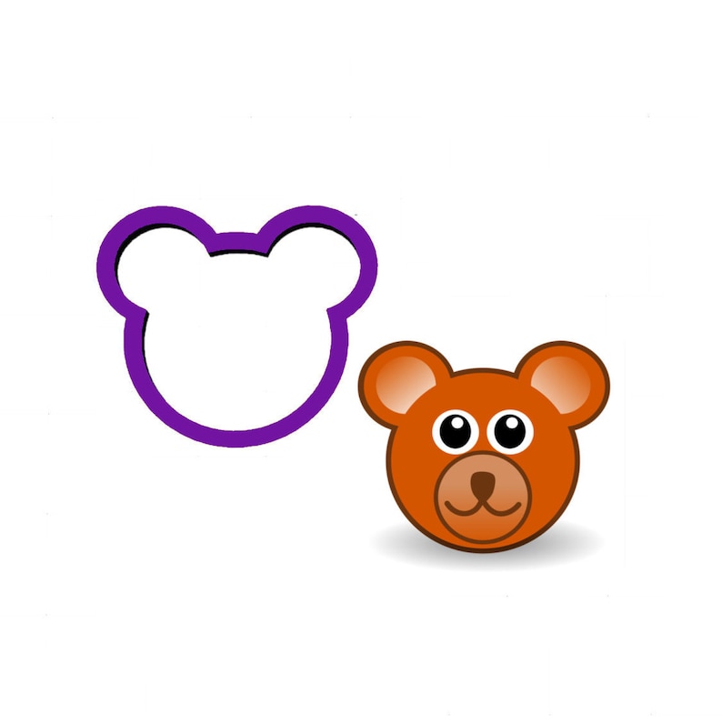 Bear Head Cookie Cutter Zoo Cookie Cutters Animal Cookie Etsy