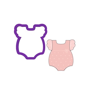 Ruffle Onesie Cookie Cutter - Baby Cookie Cutters - Cookie Cutters - Onesie with Ruffles Cookie Cutters - Fondant Cutters - Craft Cutters