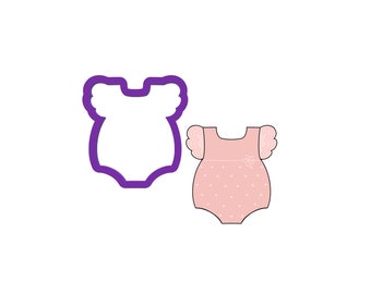 Ruffle Onesie Cookie Cutter - Baby Cookie Cutters - Cookie Cutters - Onesie with Ruffles Cookie Cutters - Fondant Cutters - Craft Cutters