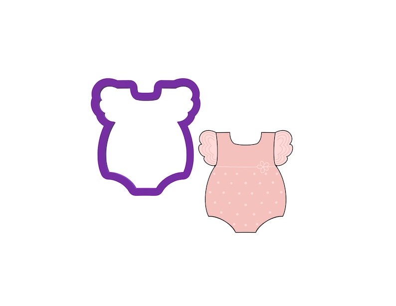 Ruffle Onesie Cookie Cutter - Baby Cookie Cutters - Cookie Cutters - Onesie with Ruffles Cookie Cutters - Fondant Cutters - Craft Cutters bild 1
