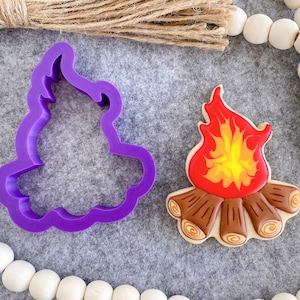 Camp Fire #2 Cookie Cutter - Campfire Cookie Cutter - Camping Cookie Cutters - Outdoors Cookie Cutters - Fondant Cutters - Cookie Cutters
