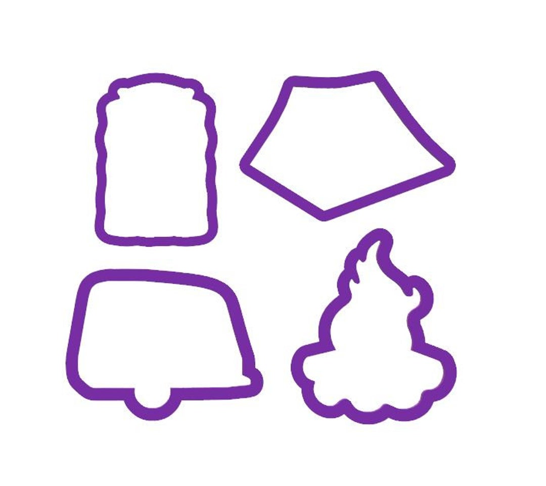 Camping Cookie Cutter Set Summer Cookie Cutter Sets Etsy