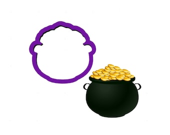 Pot of Gold Cookie Cutter - St Patricks Day Cookie Cutters - Saint Patricks Day Cookie Cutters - Cookie Cutters - Polymer Clay Cutters