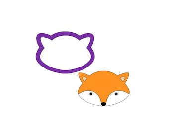 Fox Head Cookie Cutter - Cortadores de galletas zoo - Cortadores de galletas animales - Cortadores fondant - Cortadores de galletas - Cortadores de arcilla polimérica - Cortadores de arcilla
