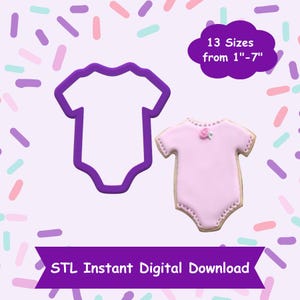 Onesie Cookie Cutter STL Digital Download - STL Instant Digital Download for 3D Printing - Baby Cookie Cutter STL