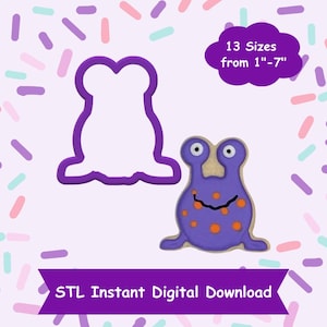 Monster #2 Cookie Cutter STL Digital Download - STL Instant Digital Download for 3D Printing - Monster Cookie Cutter STL