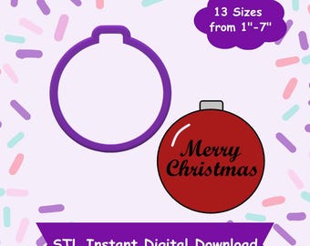 Christmas Ornament Cookie Cutter STL Digital Download - STL Instant Digital Download for 3D Printing - Christmas Cookie Cutter STL