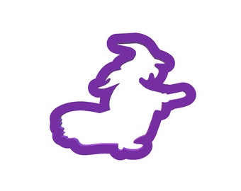 Witch on Broomstick Cookie Cutter - Flying Witch Cookie Cutter - Halloween Cookie Cutters - Polymer Clay Cutters - Cookie Cutters - Cutters