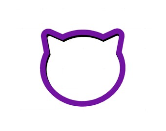 Cat Head #2 Cookie Cutter - Animal Cookie Cutters - Fondant Cutters - Cookie Cutters - Polymer Clay Cutters - Clay Jewelry Cutters - Cutters