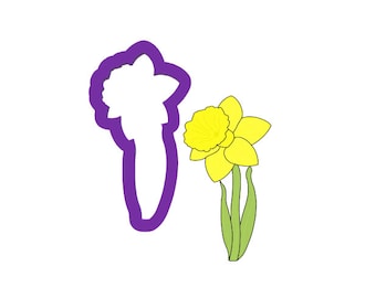 Daffodil with Stem Cookie Cutter - Flower Cookie Cutters - Spring Cookie Cutters - Summer Cookie Cutters - Plant Cookie Cutters