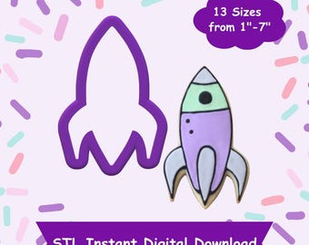 Raketen-Ausstechform (STL-Datei) – Sofortiger digitaler Download für 3D-Druck – Weltraum-Ausstechform (STL-Datei)
