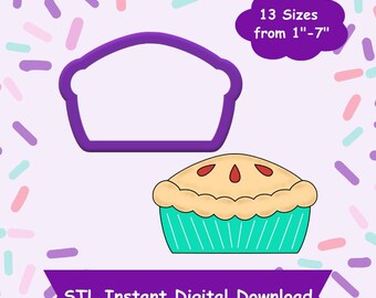 Pie Cookie Cutter STL Digital Download - STL Instant Digital Download for 3D Printing - Thanksgiving Cookie Cutter STL