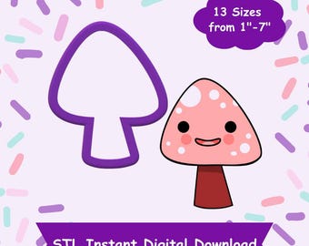 Mushroom #2 Cookie Cutter STL Digital Download - STL Instant Digital Download for 3D Printing