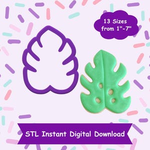 Palm Leaf Cookie Cutter STL Digital Download - STL Instant Digital Download for 3D Printing - Tropical Cookie Cutter STL