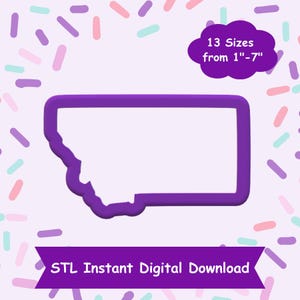Montana Cookie Cutter STL Digital Download - STL Instant Digital Download for 3D Printing - State Cookie Cutter STL