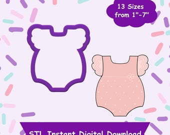 Cortador de galletas de mono con volantes STL Descarga digital - Descarga digital instantánea STL para impresión 3D - Cortador de galletas para bebé STL