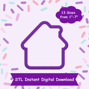 Formina per biscotti a forma di casa di pan di zenzero STL Download digitale - Download digitale istantaneo STL per stampa 3D - Formina per biscotti di Natale STL