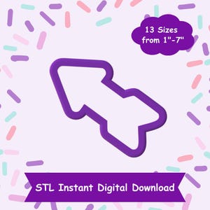 Arrow Cookie Cutter STL Digital Download - STL Instant Digital Download for 3D Printing
