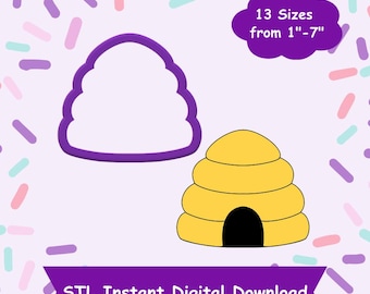 Cortador de galletas Beehive #2 Descarga digital STL - Descarga digital instantánea STL para impresión 3D - Cortador de galletas Bee STL